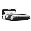 vidaXL Bed Frame with LED without Mattress Black 135x190 cm Double