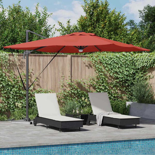 vidaXL Roma Parasol Red 286 x 285 x 270 cm Aluminium and Polyester