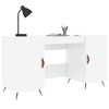 vidaXL Desk High Gloss White 140x50x75 cm Engineered Wood