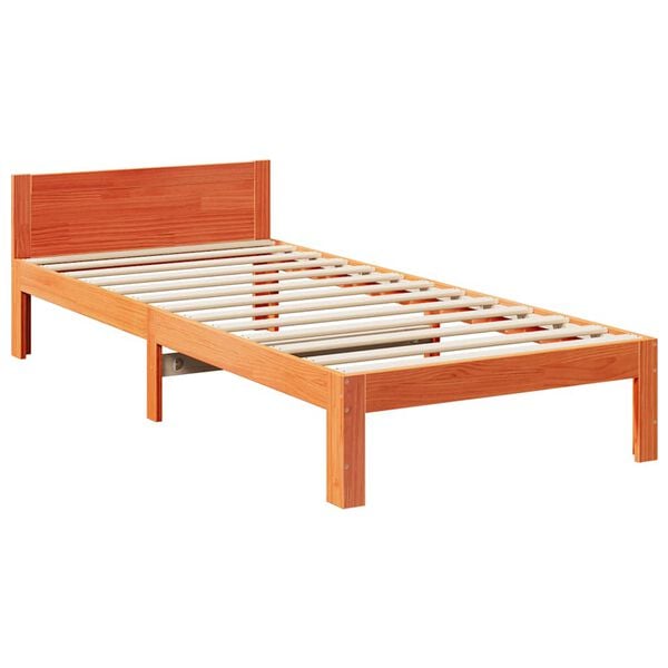 vidaXL Bed Frame without Mattress Wax Brown 80x200 cm Solid Wood Pine
