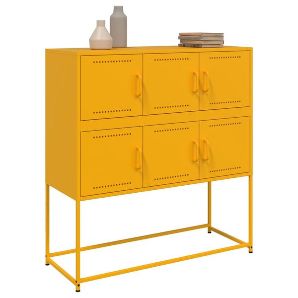 vidaXL Sideboard Mustard Yellow 100.5x39x107 cm Steel