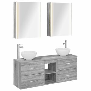 vidaXL Bathroom Cabinet Set 5 pcs Grey Sonoma Engineered Wood