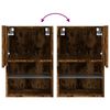 vidaXL TV Cabinets with LED Lights 2 pcs Smoked Oak 40.5x30x60 cm