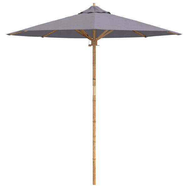 vidaXL Garden Parasol Dark Grey &Oslash; 217 x 230 cm Bamboo