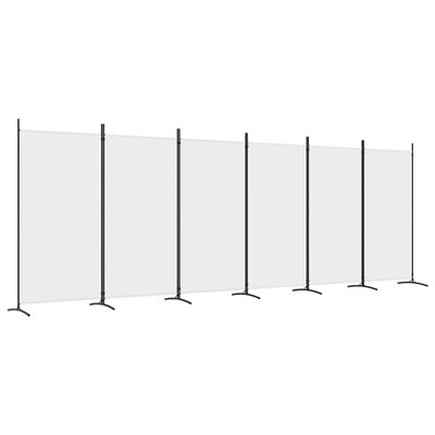 vidaXL 6-Panel Room Divider White 520x180 cm Fabric