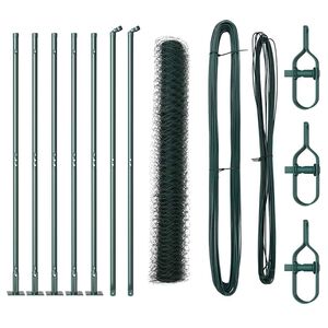 vidaXL Fence Post Green 10 x 1 m (50 mm mesh) Steel and PVC