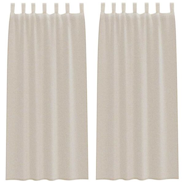 vidaXL Voile Curtain with Curtains 2 pcs Sand 225 x 140 cm Polyester