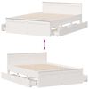 vidaXL Bed Frame without Mattress with Headboard White 140x190 cm Solid Wood Pine