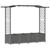 vidaXL Raised Bed with Trellis and Roof Light Grey 204 x 40 x 138 cm