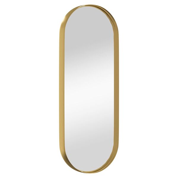 vidaXL Wall-mounted Mirror Gold 15x40 cm Oval