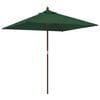 vidaXL Garden Parasol with Wooden Pole Green 198x198x231 cm