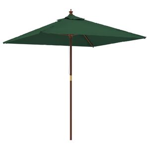 vidaXL Garden Parasol with Wooden Pole Green 198x198x231 cm