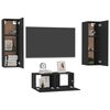 vidaXL 3 Piece TV Cabinet Set Black Engineered Wood
