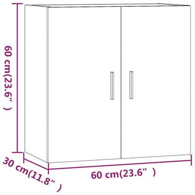 vidaXL Wall Cabinet Grey Sonoma 60x30x60 cm Engineered Wood