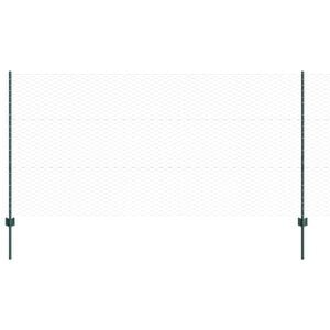 vidaXL Hexagonal Fence with Post 25 x 1.2 m PVC-Coated Steel Green