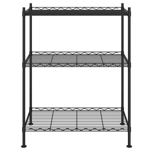 vidaXL 3-Tier Storage Rack 60x35x76 cm Black 150 kg