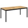 vidaXL Garden Dinner Table Whitewash and Black 147 x 88.5 x 75 cm