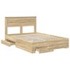 vidaXL Bed Frame with Drawer Sonoma Oak 150 x 200 cm Engineered Wood