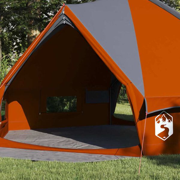 vidaXL Teepee Tent with Roof Grey and Orange 490 x 410 x 210 cm