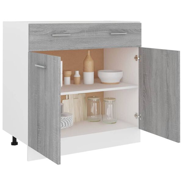 vidaXL Drawer Bottom Cabinet Lyon Grey Sonoma 80x46x81.5 cm Engineered Wood
