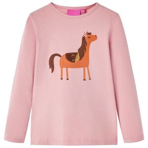 vidaXL Kids' T-shirt with Long Sleeves Light Pink 104