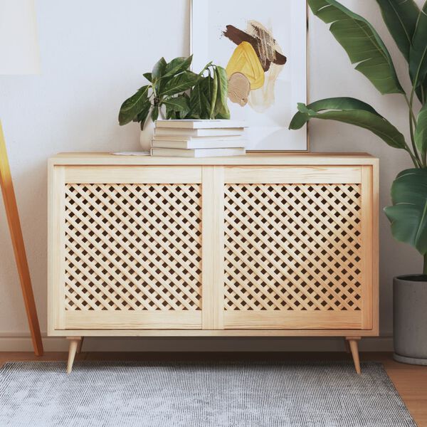 vidaXL Cabinet Doors Lattice Design 2 pcs 59.5x61.5 cm Solid Wood Pine