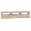 vidaXL TV Cabinet with LED Lights Sonoma Oak 180x35x40 cm