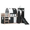 vidaXL Bunk Bed without Mattress with Slide White and Black 90x200 cm