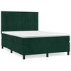 vidaXL Box Spring Bed with Mattress Dark Green 140x190 cm Velvet
