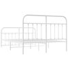 vidaXL Metal Bed Frame without Mattress with Footboard White 135x190cm