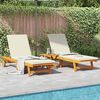 vidaXL Sun Lounger Reclining 2-person 2 pcs Brown Solid Acacia Wood