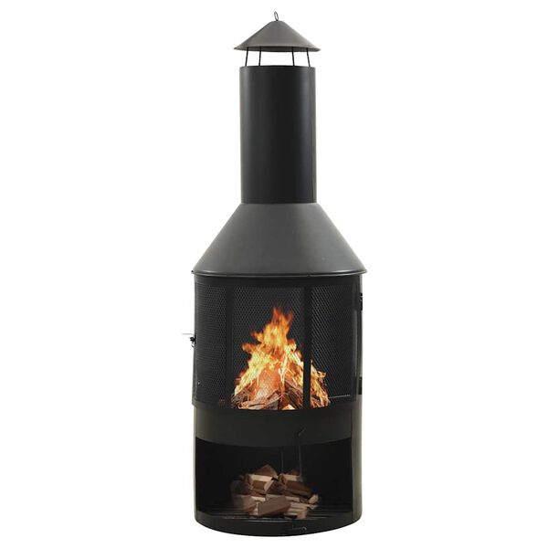 vidaXL Garden Stove with Grid and Poker 47x47x135.7 cm Steel