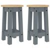 vidaXL Bar Stools 2 pcs Grey Solid Wood Pine