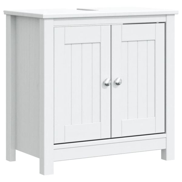 vidaXL Bathroom Sink Cabinet BERG White 60x34x59 cm Solid Wood Pine