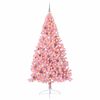 vidaXL Artificial Pre-lit Christmas Tree with 300 LEDs Pink 240 cm PVC