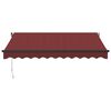 vidaXL Manual Retractable Awning with LEDs Burgundy 300x250 cm