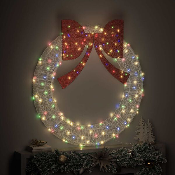 vidaXL Wreath with 150 LEDs Multicolour 120 cm Acrylic