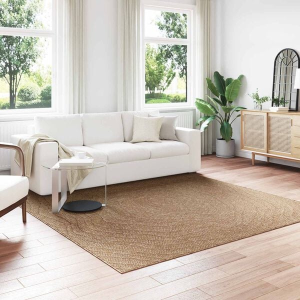 vidaXL Area Rugs Moire Square HUARTE Natural 240 x 240 cm Polyester