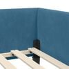 vidaXL Corner Bed Frame with Headboard Blue 90 cm x 190 cm Velvet