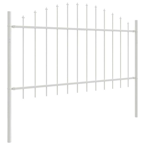vidaXL Garden Fence 6 pcs White 170 x 140 cm Powder-Coated Steel