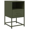 vidaXL Bedside Cabinets 2 pcs Olive Green 36x39x60.5 cm Steel