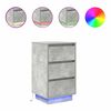 vidaXL Bedside Cabinet with LED Lights&nbsp;Concrete Grey 38x34x65 cm