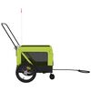 vidaXL Pet Bike Trailer Green and Black Oxford Fabric and Iron