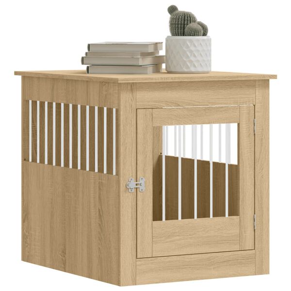 vidaXL Dog Crate Furniture Sonoma Oak 64.5x80x71 cm Engineered Wood