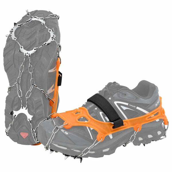 vidaXL Ice Cleats for Shoes Orange M Stainless Steel