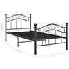 vidaXL Bed Frame without Mattress Black Metal 90x200 cm