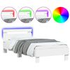 vidaXL Bed Frame without Mattress with LED Lights White 75x190 cm Small Single