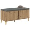 vidaXL Hall Bench with Cushion with Door Artisan Oak 100 x 38 x 46 cm