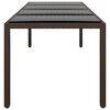 vidaXL Garden Table with Glass Top Brown Poly Rattan