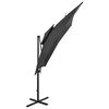 vidaXL Cantilever Garden Parasol with Double Top 250x250 cm Anthracite